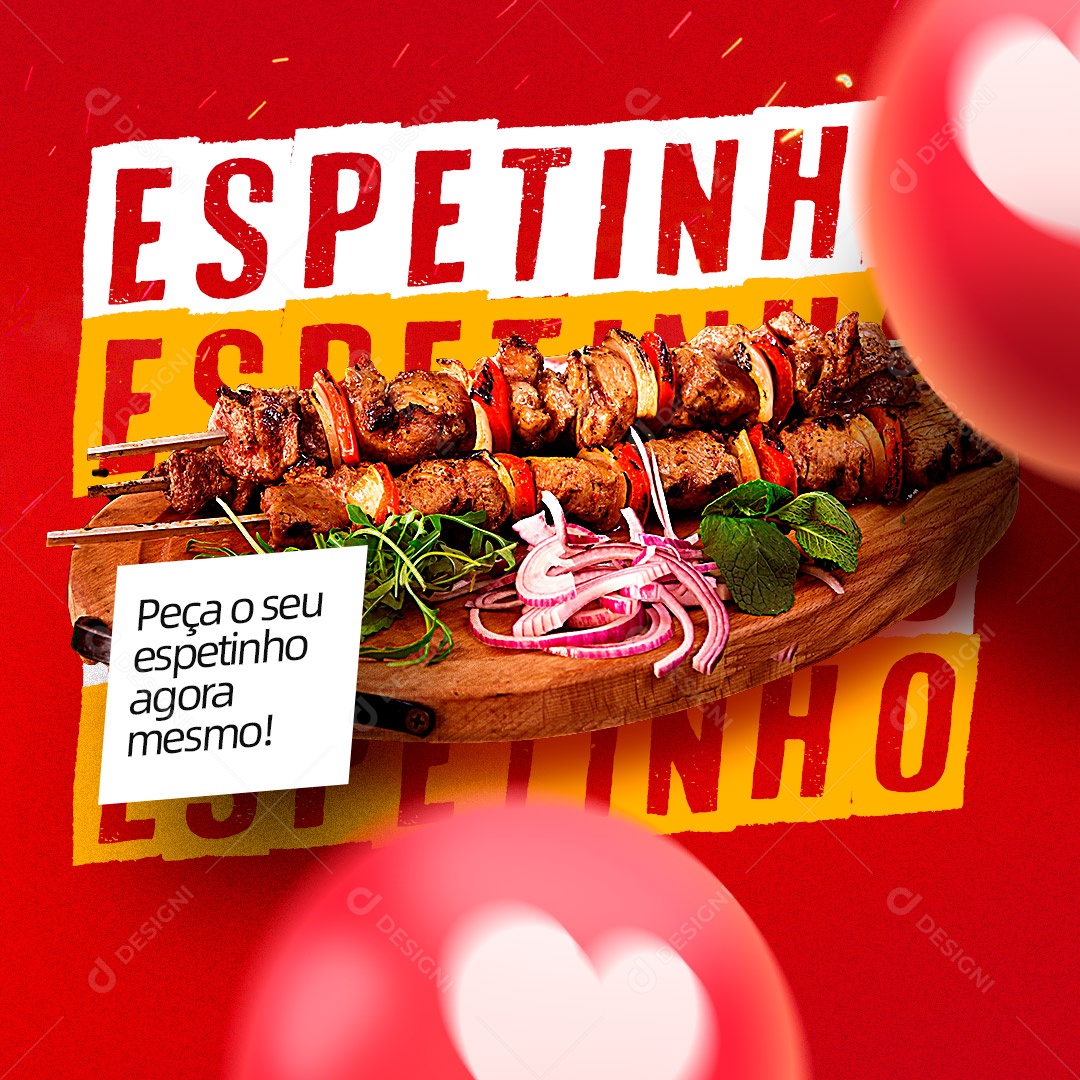 Peça o Seu Espetinho Agora Mesmo! Social Media PSD Editável