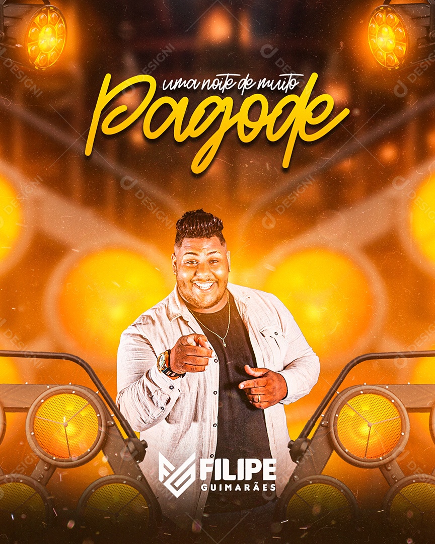 Flyer Uma Noite de Muito Pagonde Story Social Media PSD Editável