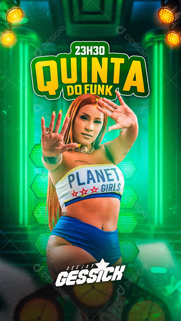 Flyer Quinta do Funk DJ Deejay Gessick Story Social Media PSD Editável