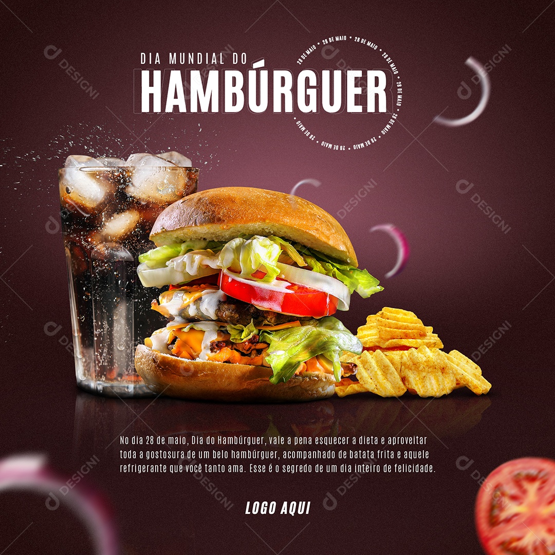Social Media Feed Dia Mundial Do Hambúrguer Toda A Gostosura PSD Editável