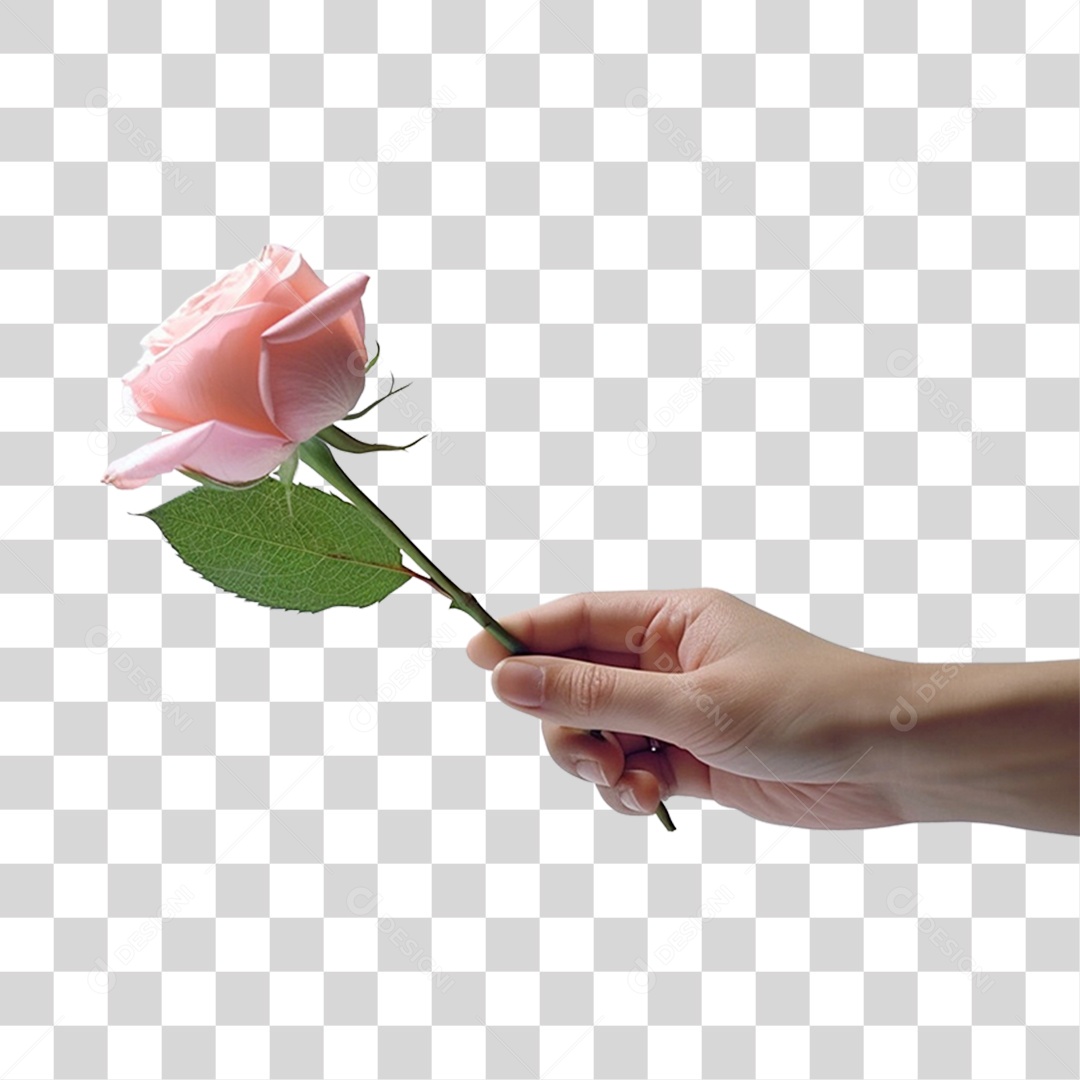 Mãos de pessoa segurando flores PNG Transparente