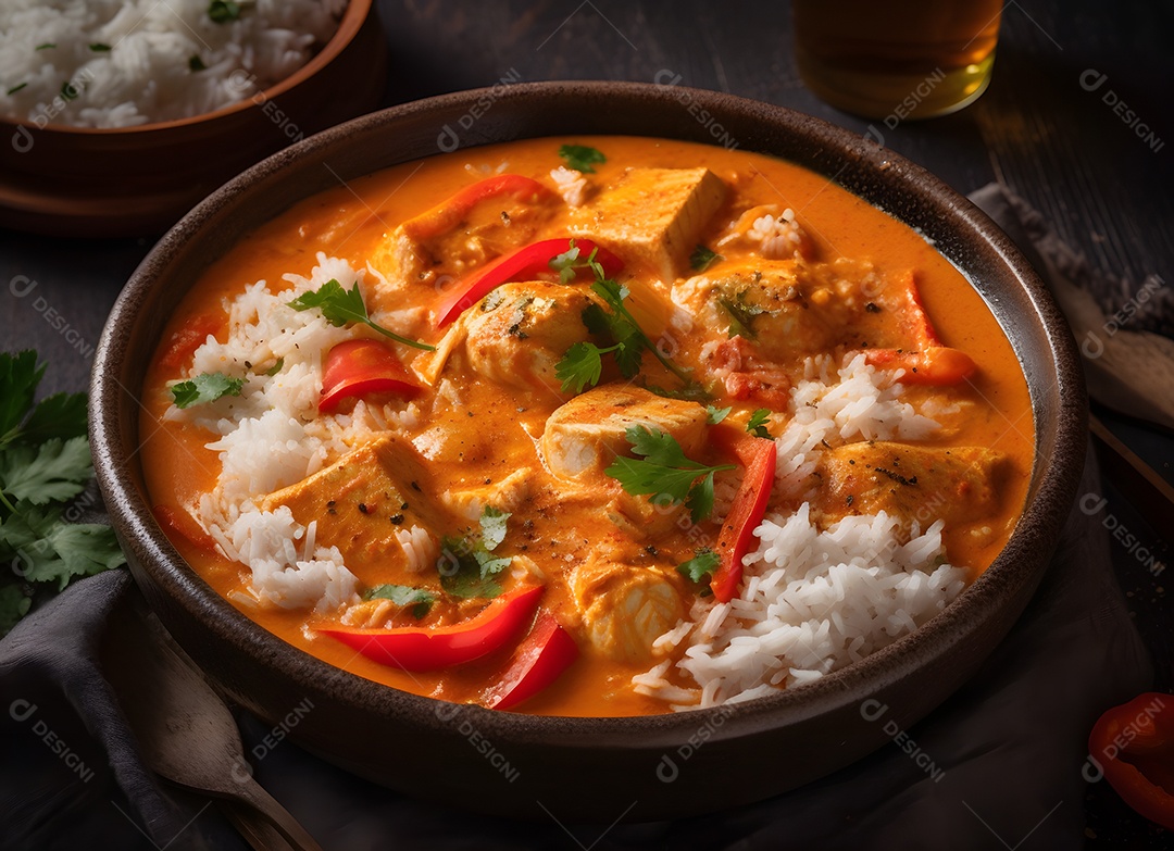 Deliciosa moqueca de peixe sobre a mesa