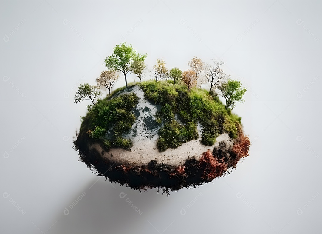 Pequena árvore em fundo branco, conceito Dia da Terra