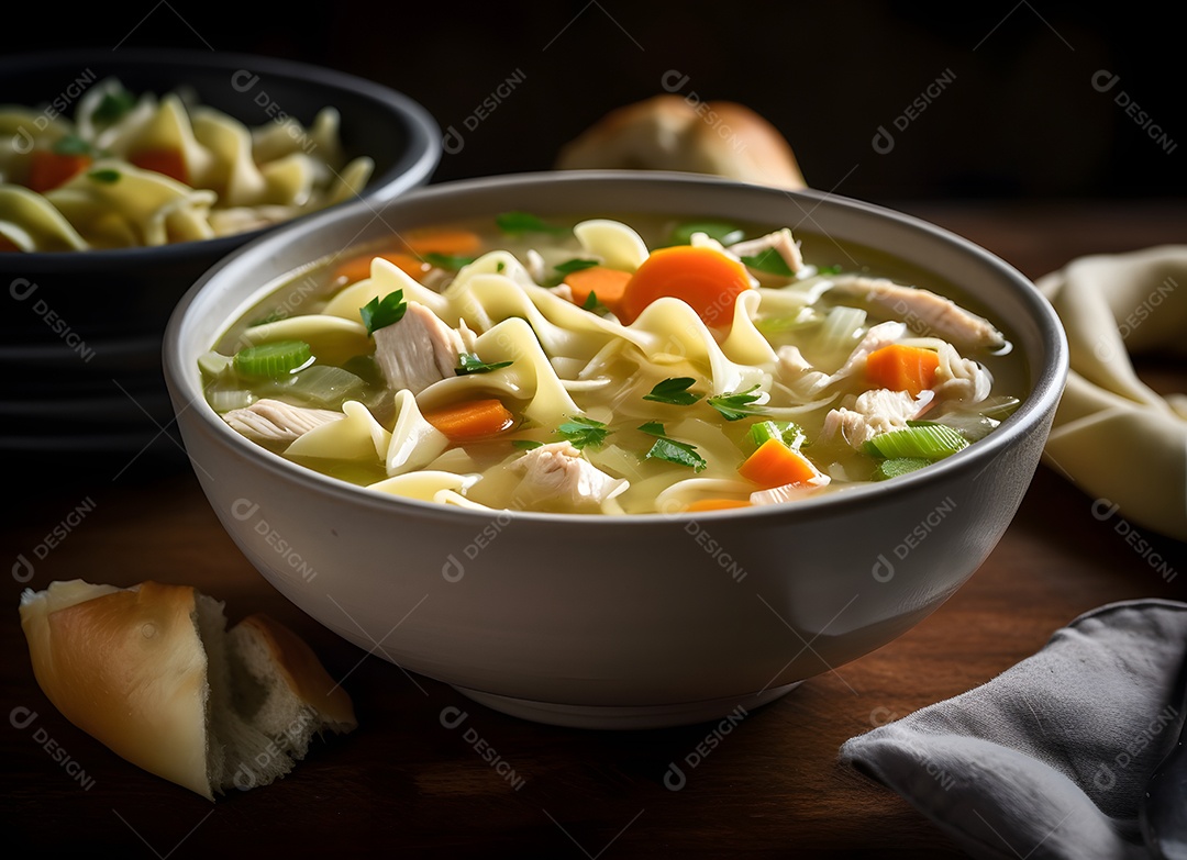 Deliciosa sopa de legumes sobre a mesa