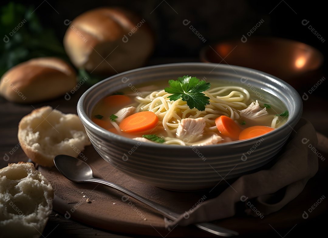 Deliciosa sopa de legumes sobre a mesa