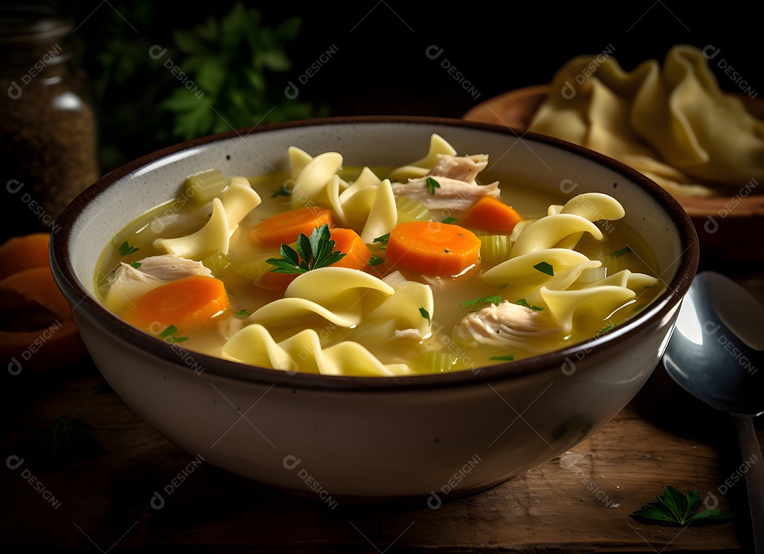 Deliciosa sopa de legumes sobre a mesa