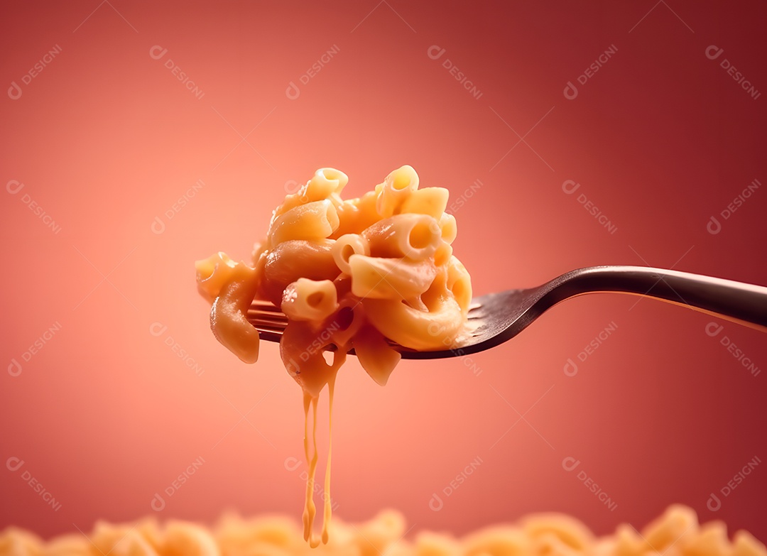 Macarrão Em Colhe Em Fundo Rosa