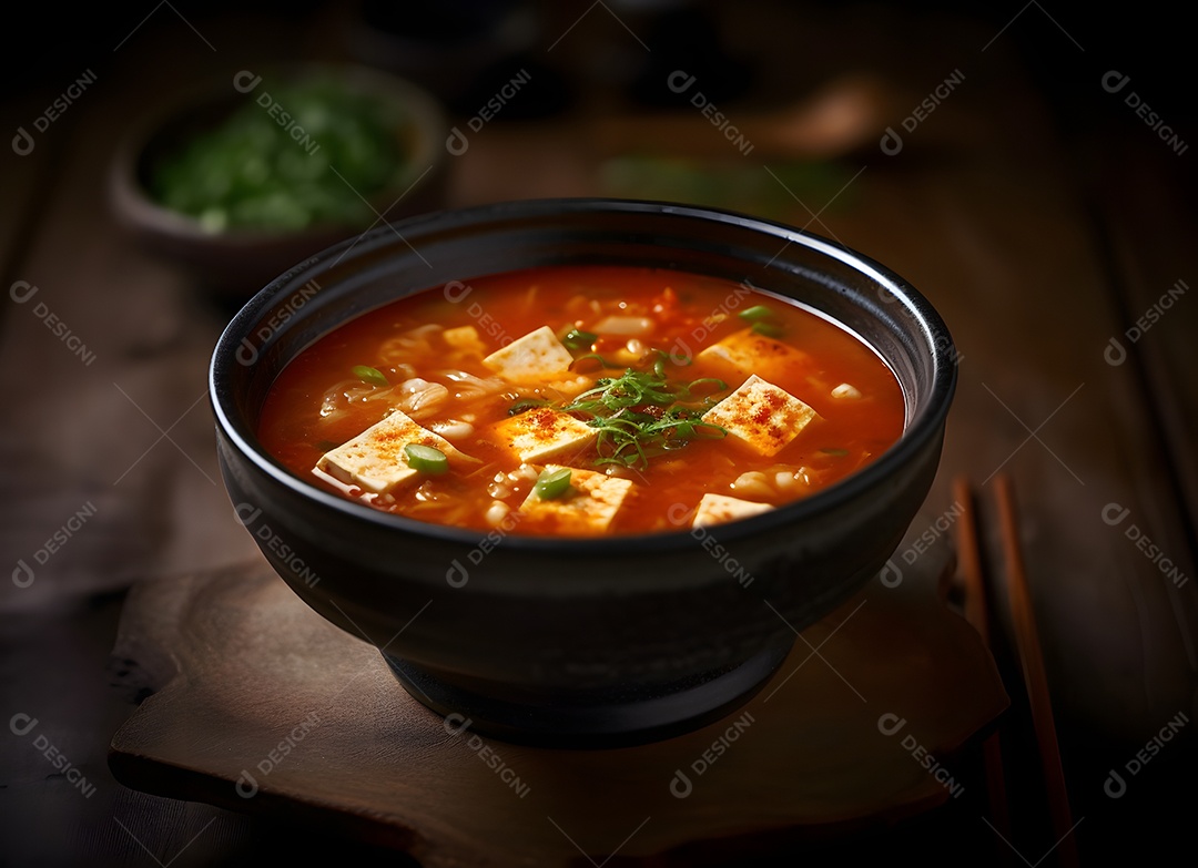 Deliciosa sopa com tofu