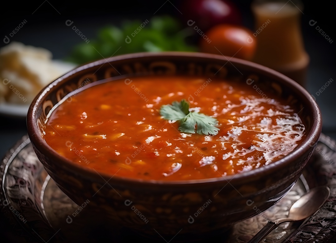 Deliciosa Sopa De Kharcho Sobre a Mesa