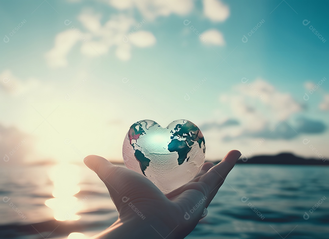 Bolha de árvore com água , conceito Dia da Terra