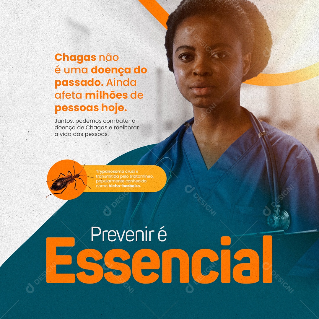 Chagas Não é Uma Doença Do Passado Prevenir é Essencial Prefeitura Social Media PSD Editável