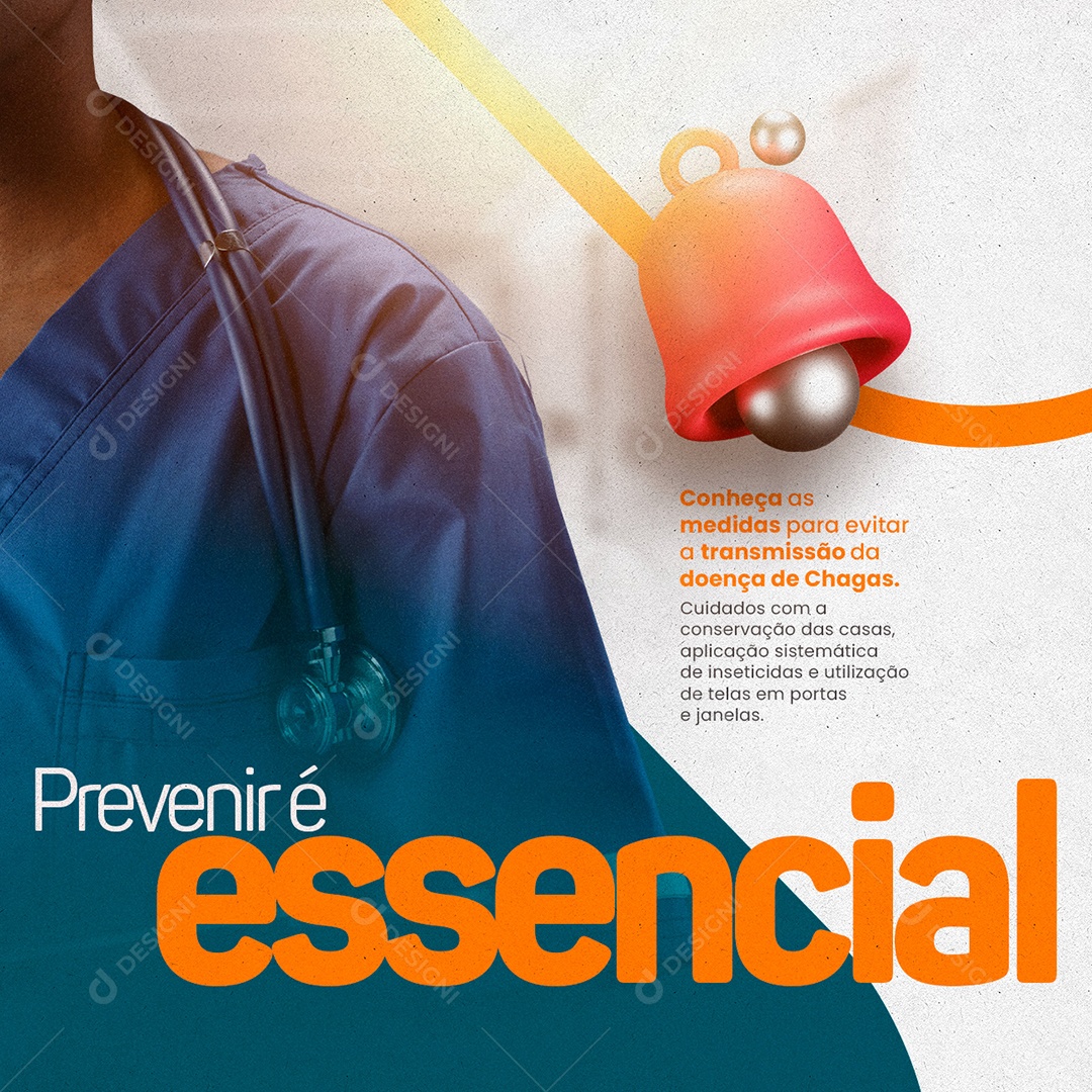 Prevenir é Essencial Chagas Prefeitura Social Media PSD Editável