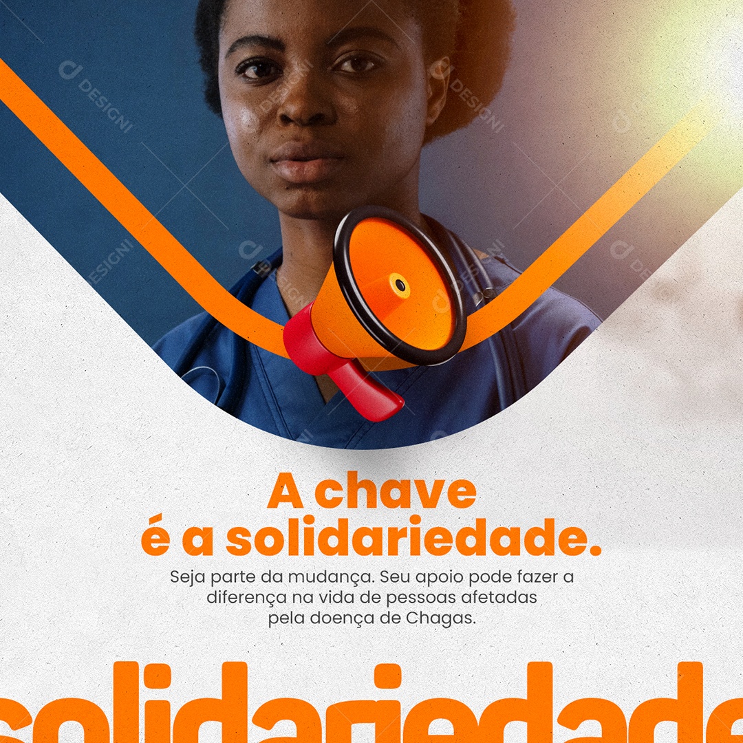 A Chave é a Solidariedade Chagas Prefeitura Social Media PSD Editável
