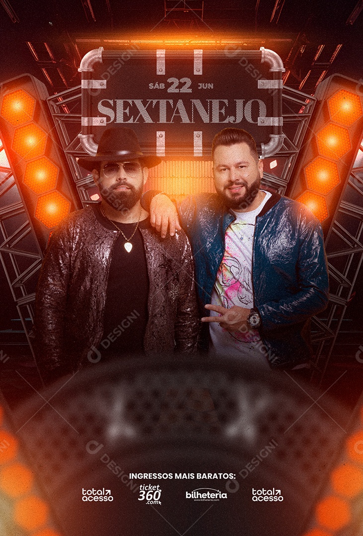 Sextanejo Flyer Diego & Arnaldo Social Media PSD Editável
