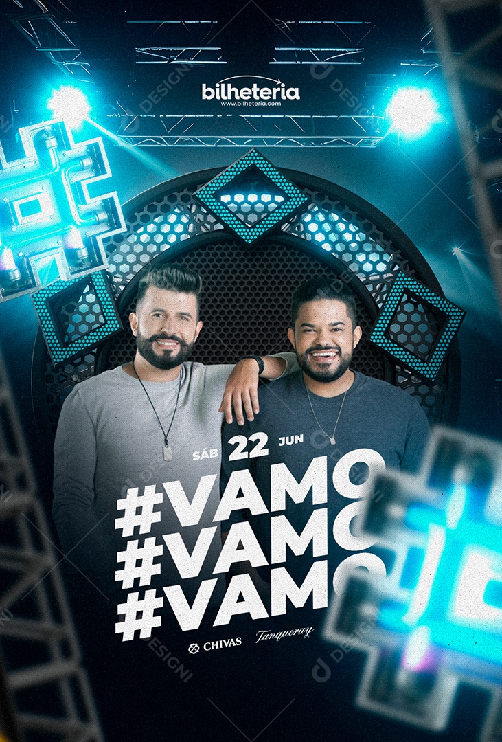 Social Media #Vamo Flyer Douglas & Vinicius PSD Editável