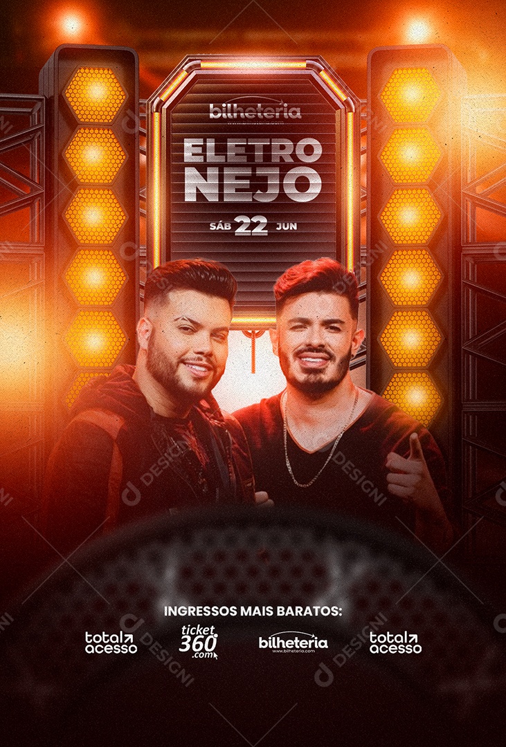 Eletro Nejo Flyer Max E Luan Social Media PSD Editável