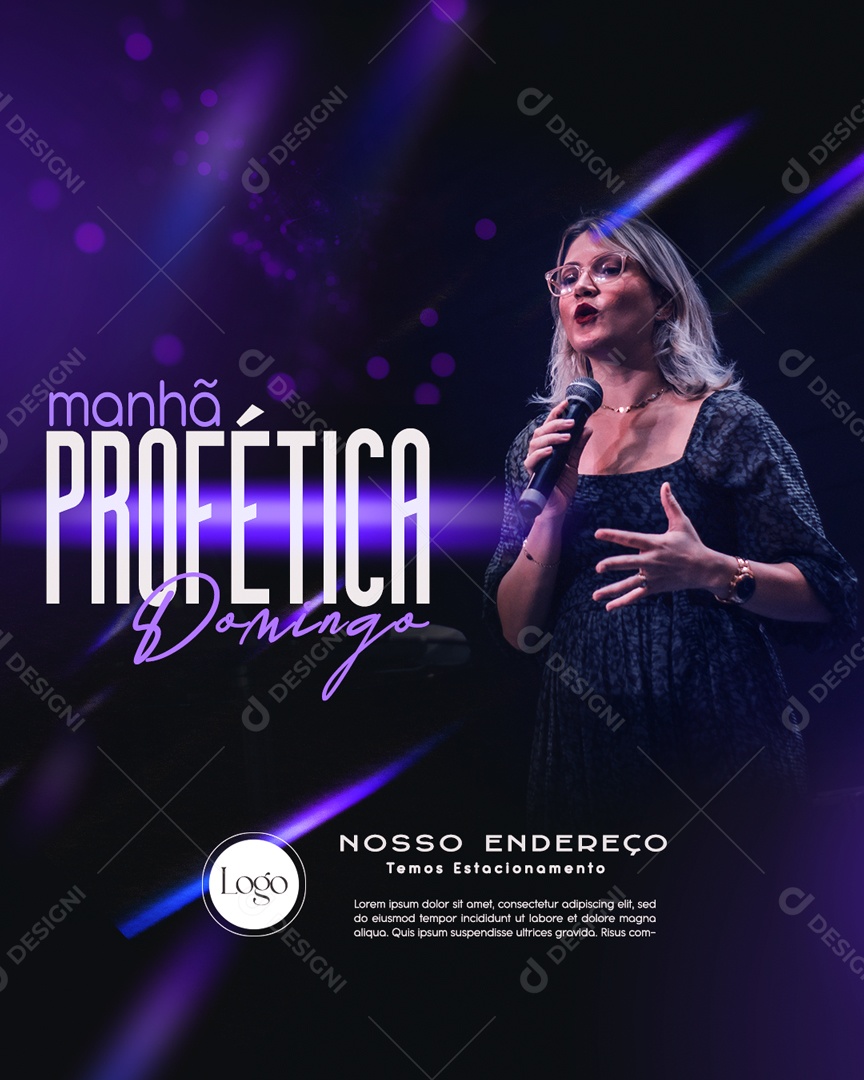 Manhã Profética Domingo Social Media PSD Editável