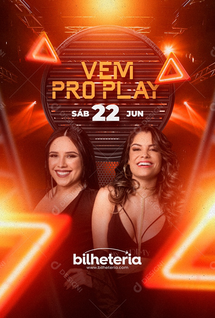 Vem Pro Play Flyer Day & Lara Social Media PSD Editável