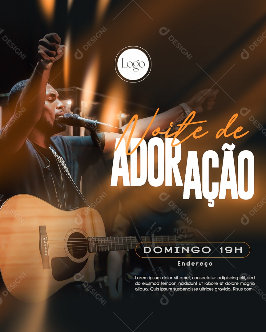 Noite de Oração Domingo Social Media PSD Ediável