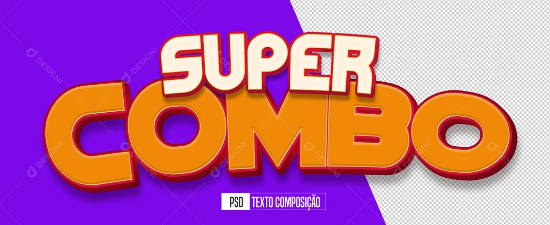 Texto 3D Super Combo Para Composição PSD