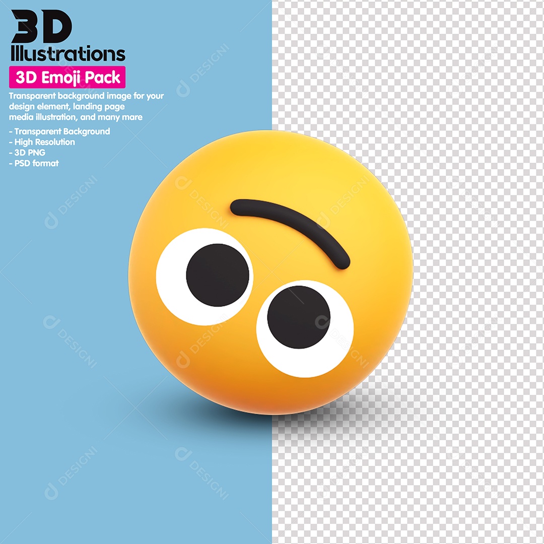 Emoji De Cabeça Para Baixo  Elemento 3D Para Composição PSD