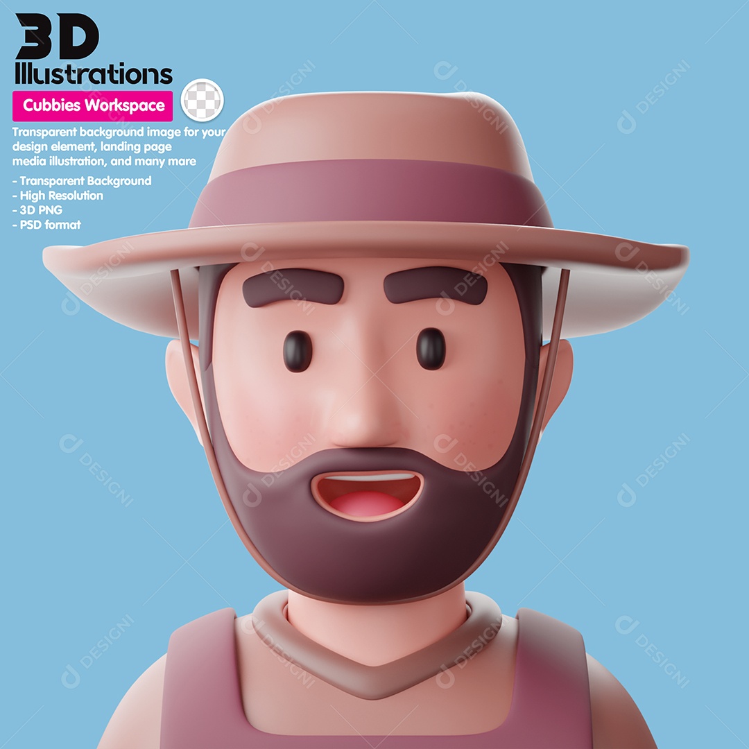 Personagem Masculino De Chapéu Gestão De Negócios Elemento 3D Para Composição PSD
