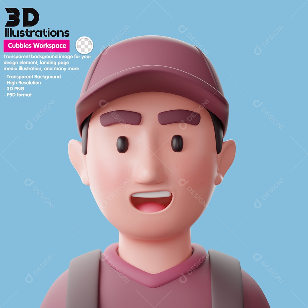 Personagem De Boné Gestão De Negócios Elemento 3D Para Composição PSD
