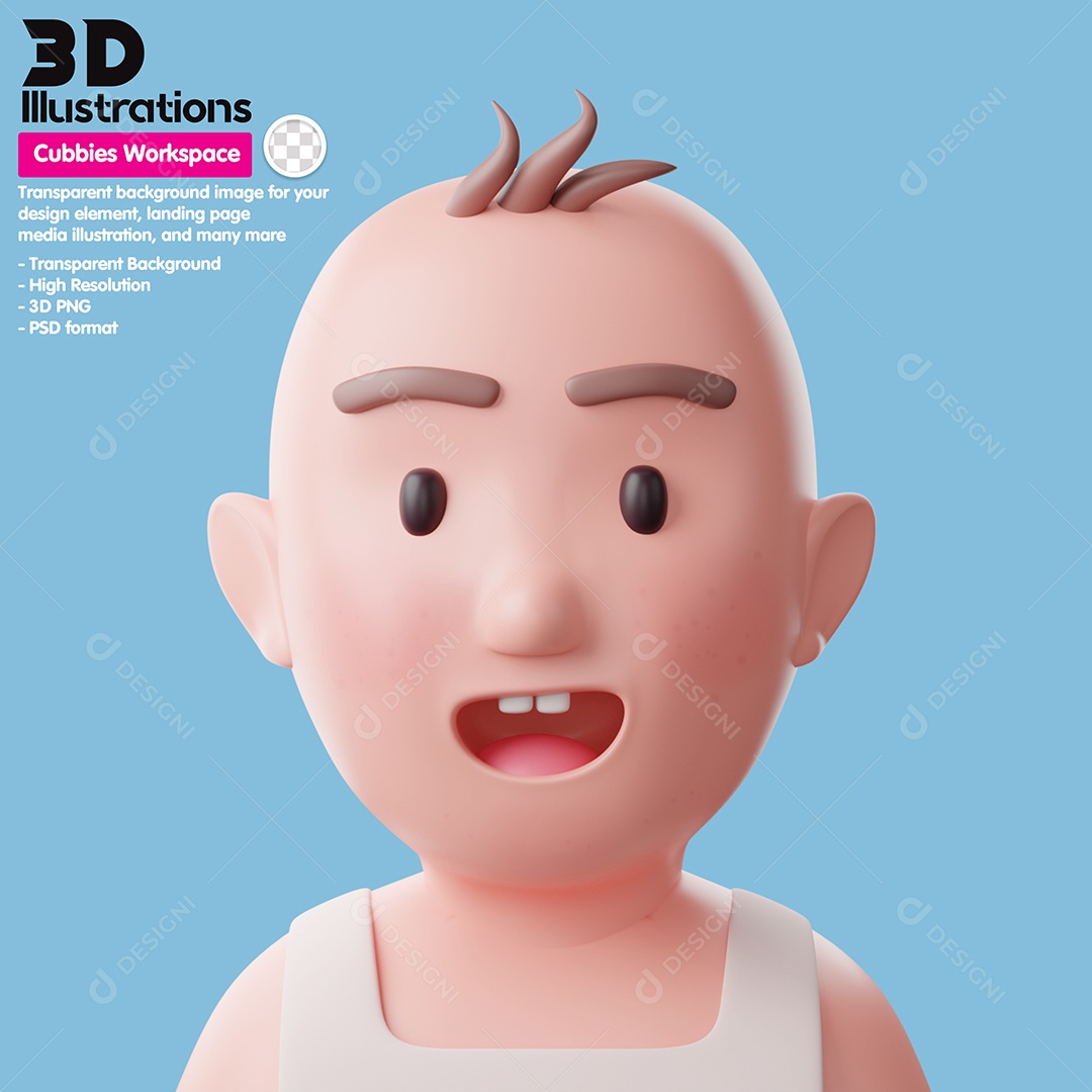 Personagem Bebê Gestão De Negócios Elemento 3D Para Composição PSD