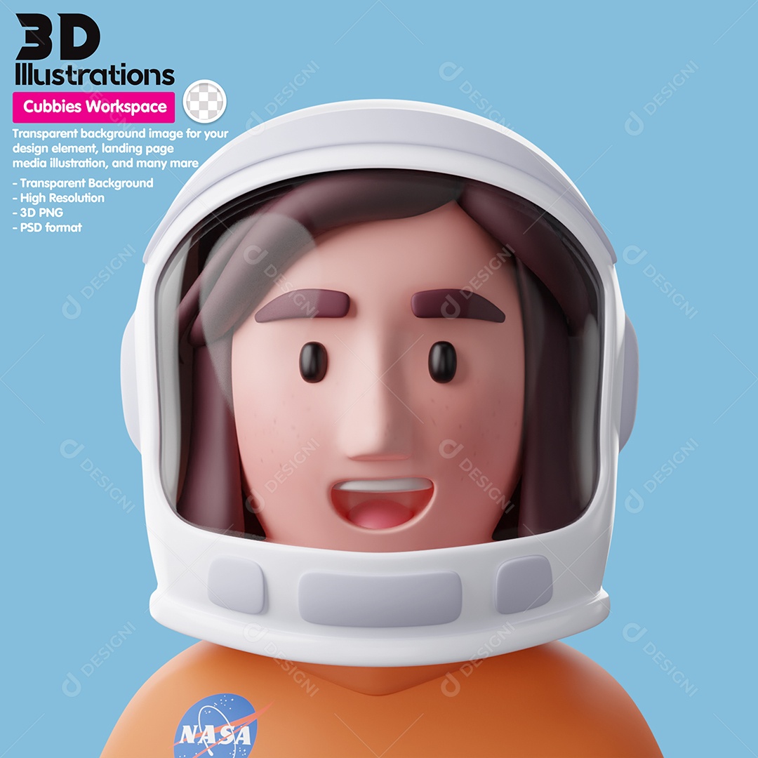 Personagem Astronauta Gestão De Negócios Elemento 3D Para Composição PSD