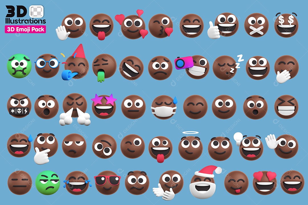 Conjunto De Emojis Elemento 3D Para Composição PSD