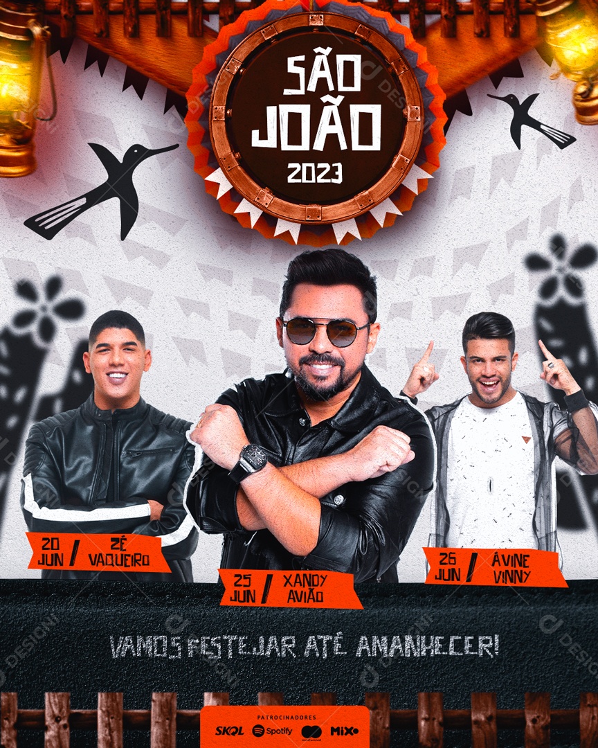 Social Media Flyer Evento São João Vamos Festejar Ate Amanhecer PSD Editável