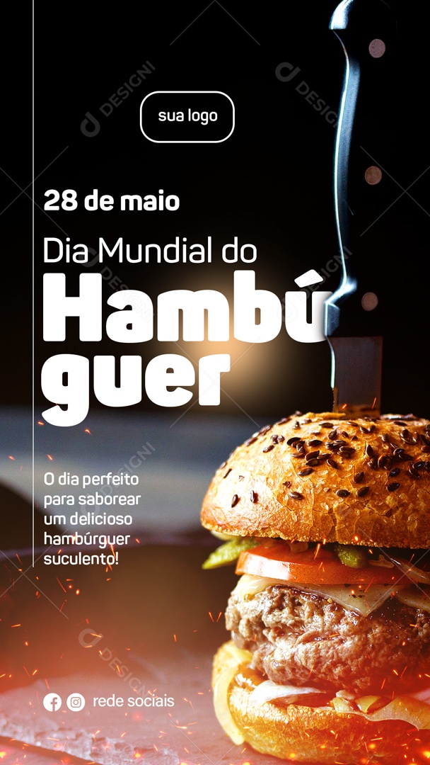 Story 28 de Maio Dia Mundial do Hamburguer Social Medias PSD Editável