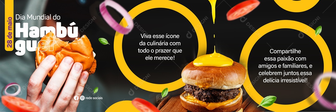 Dia Mundial Do Hamburguer Social Media PSD Editável