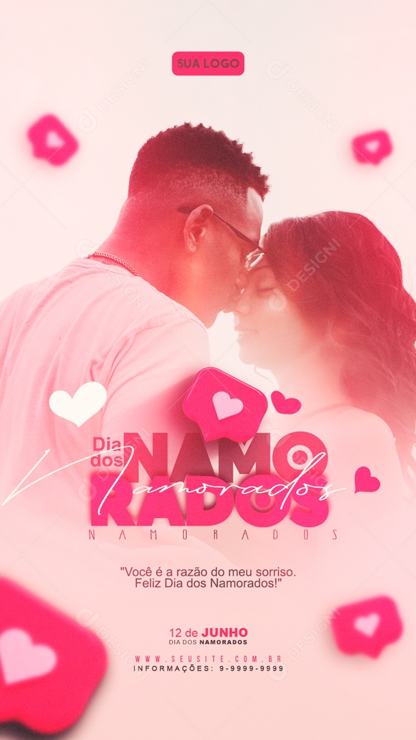 Social Media Story Dia Dos Namorados Razão Do Meu Sorriso PSD Editável