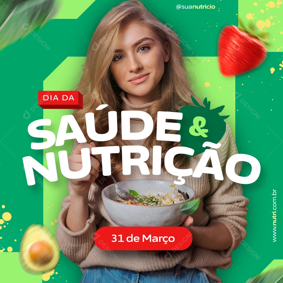 Saúde e Nutrição Social Media PSD Editável