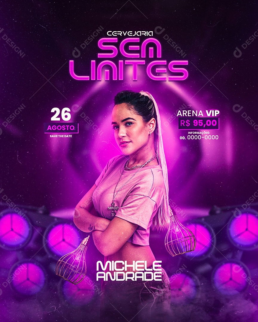 Sem Limites Flyer Michele Andrade Social Media PSD Editável