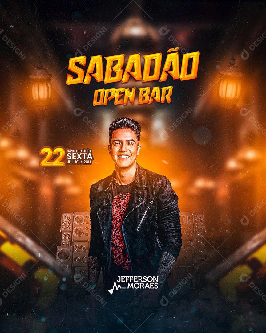 Sabadão Open Bar Flyer Jefferson Moraes Social Media PSD Editável