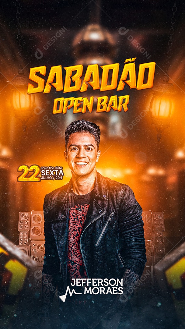 Story Sabadão Open Bar Flyer Jefferson Moraes Social Media PSD Editável