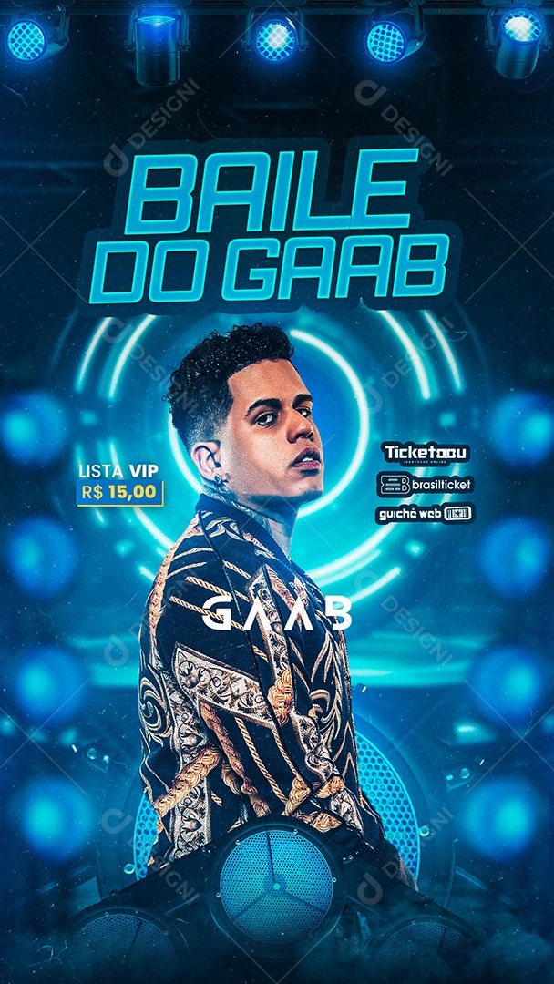 Story Baile Do Gaab Flyer Mc Gaab Social Media PSD Editável