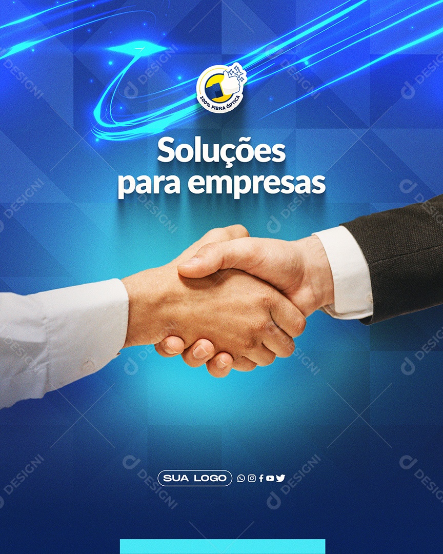 Social Media Soluções Para Empresa PSD Editavel