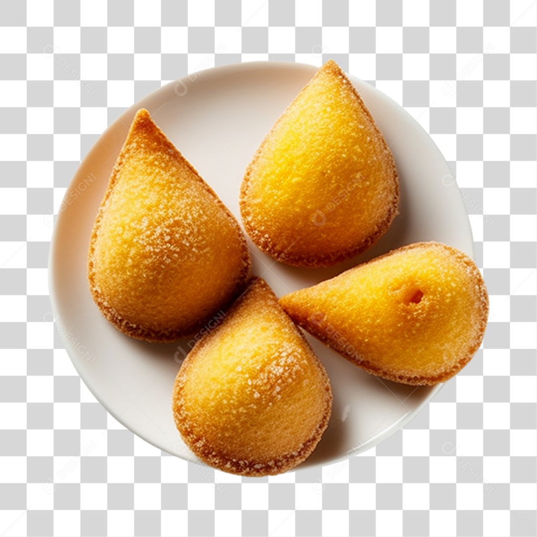 Coxinhas fritas sobre prato PNG Transparente