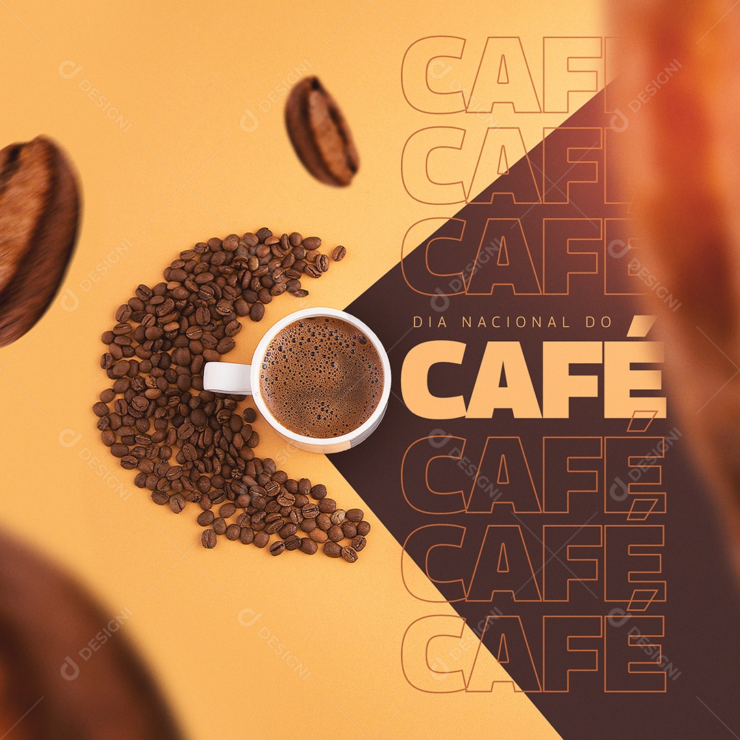 Dia Nacional Do Café Social Media PSD Editável