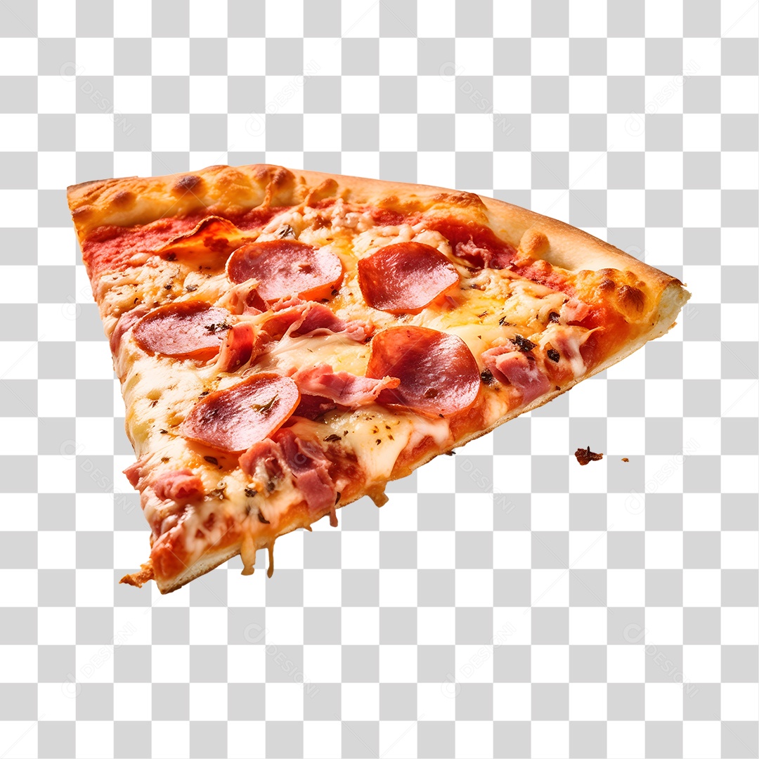 Fatia de Pizza deliciosa assada PNG Transparente