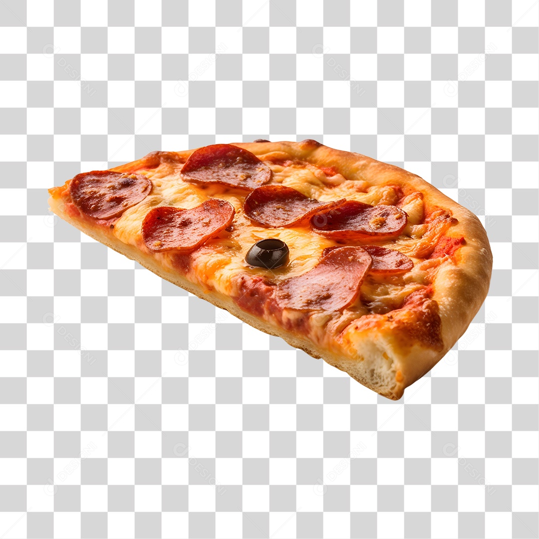 Fatia de Pizza deliciosa assada PNG Transparente