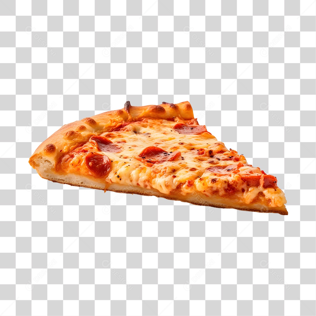 Fatia de Pizza deliciosa assada PNG Transparente
