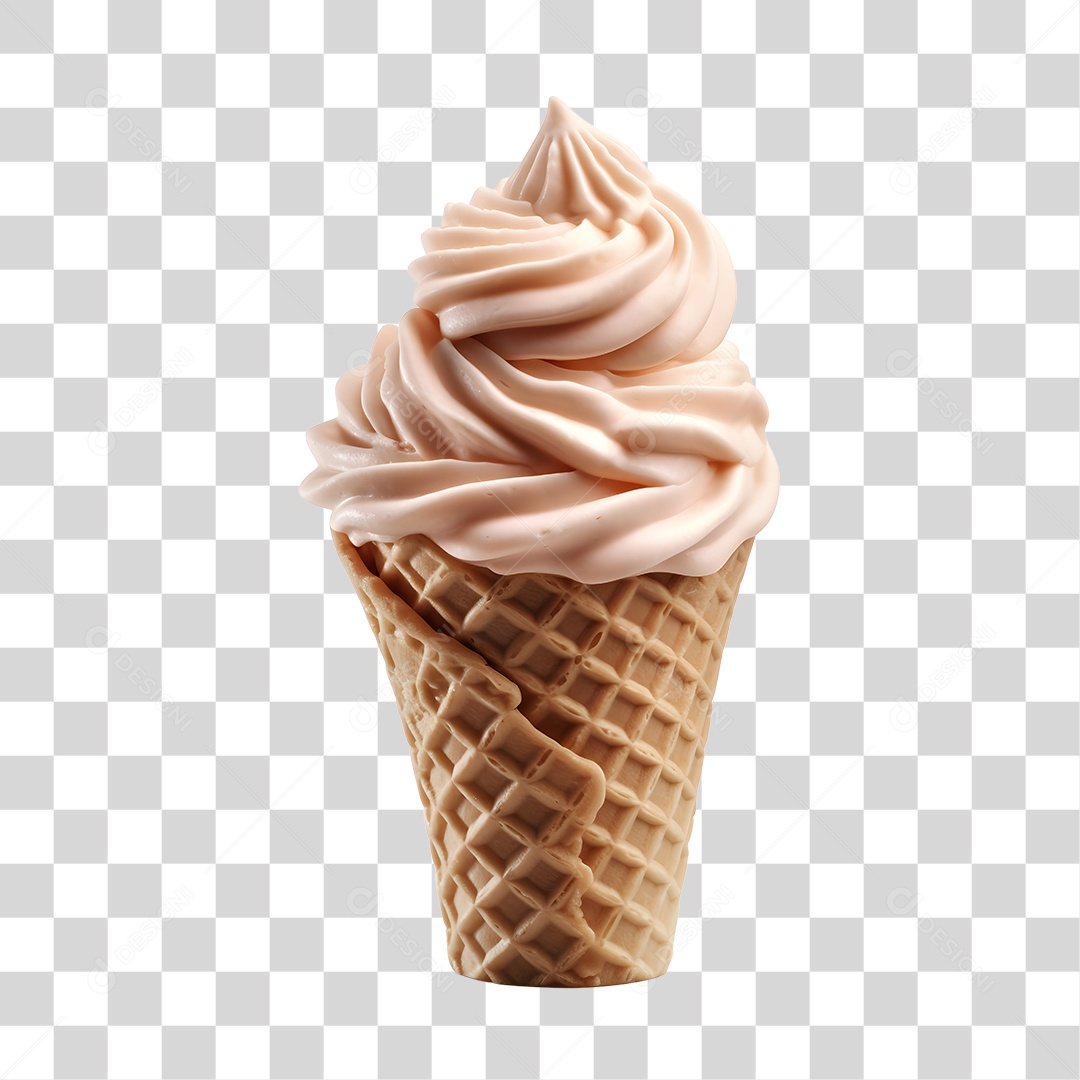 Sorvete de casquinha delicioso e saboroso PNG Transparente