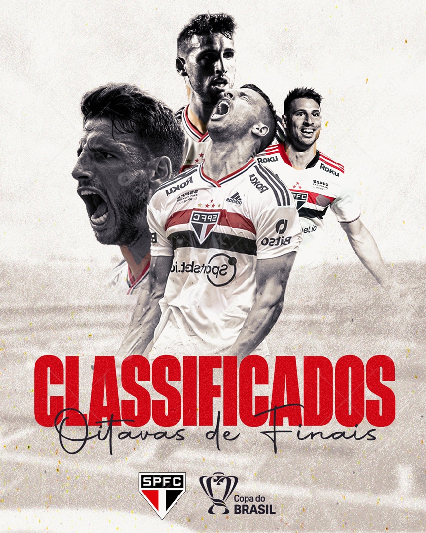 Social Media Classificados Oitavas De Finais Time São Paulo Futebol PSD Editável