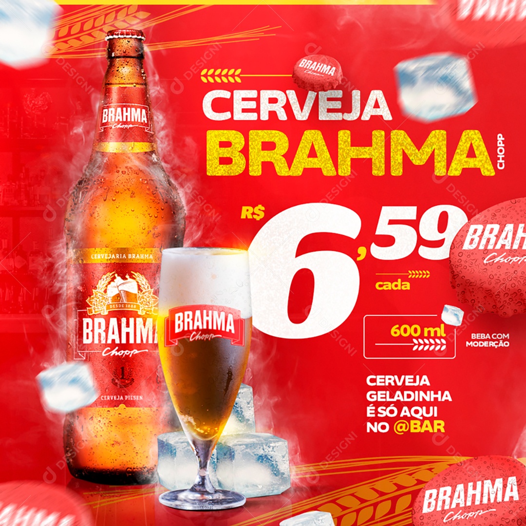 Cerveja Brahma Chopp Venha Conferir Social Media PSD Editável