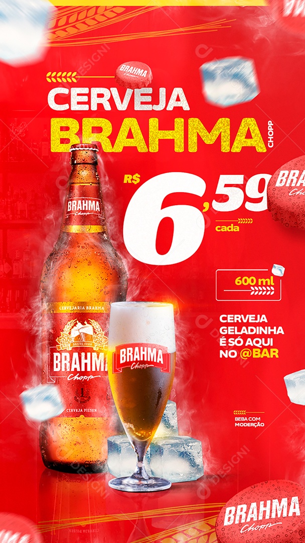 Story Cerveja Brahma Chopp Venha Conferir Social Media PSD Editável
