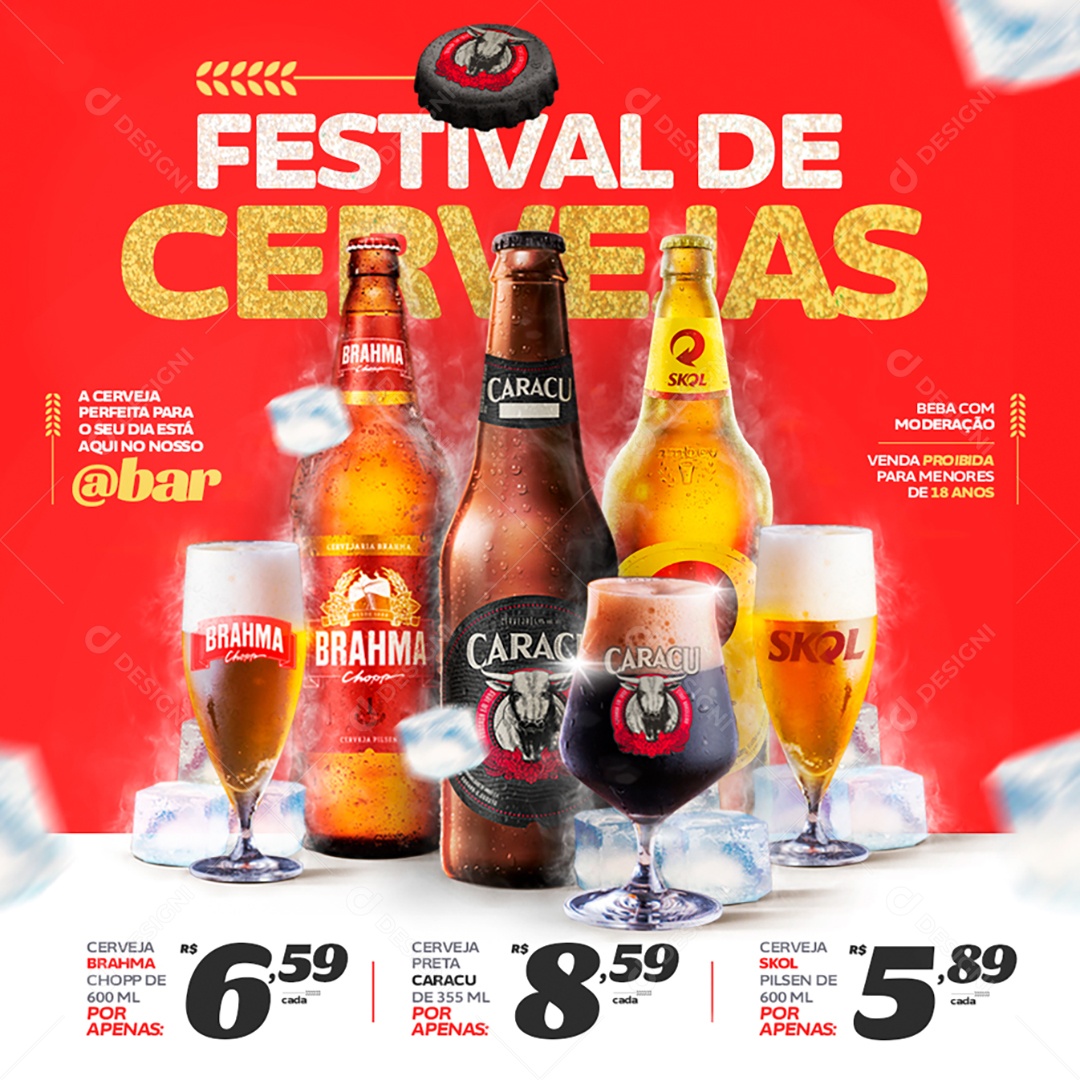 Festival de Cervejas Venha Conferir Social Media PSD Editável
